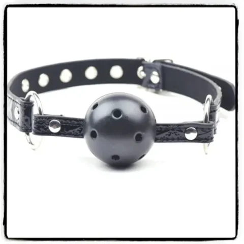 Bozal De Eco Cuero Luxury Negro Con Bola